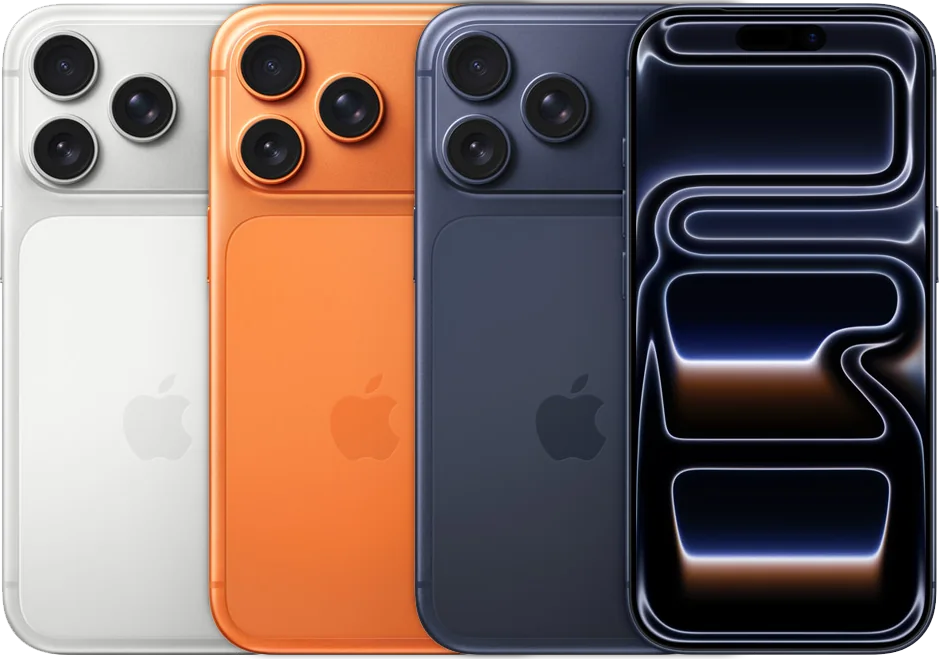 iPhone 17 Pro, imagen oficial Apple de los acabados del modelo