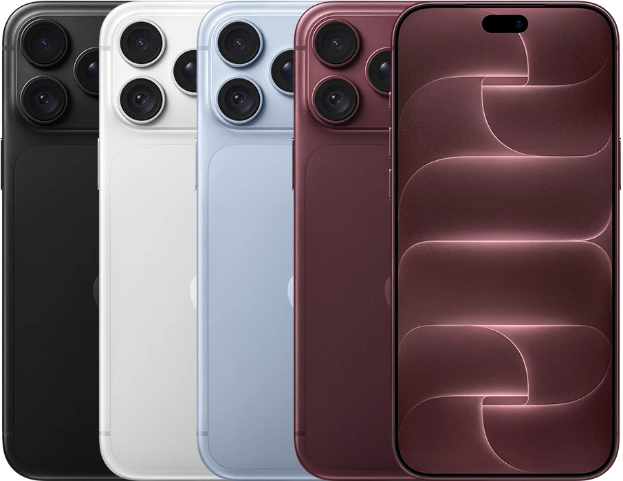 iPhone 18 Pro Max, imagen oficial Apple de los acabados del modelo