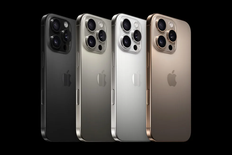 iPhone 16 Pro en distintos acabados, imagen oficial Apple